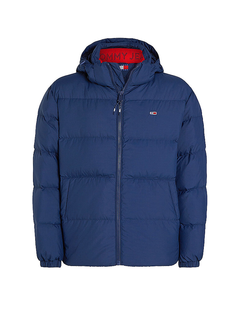Steppjacke TOMMY JEANS "TJM ESSENTIAL DOWN JACKET EXT", Herren, Gr. XL, blau (schwarz night navy), Web, Obermaterial: 100% Polyester, Jacken Steppjacke, Winterjacke Outdoorjacke Gefüttert 2 in 1 Jacke abnehmbare Kapuze 2